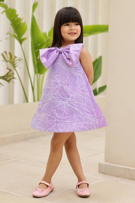 Buy_Janyas Closet_Purple Satin, Shantoon Sequins Floral Embellished Dress_Online_at_Aza_Fashions