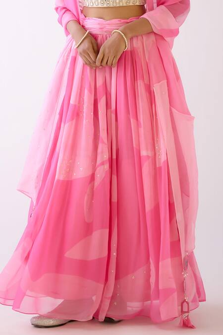 Buy Basanti - Kapde Aur Koffee Pink Organza Embroidery, Cut Work, Mirrors, Tassels Abstract Pattern Lehenga Set Online at Aza Fashions Buy_Basanti - Kapde Aur Koffee_Pink Organza Embroidery, Cut Work, Mirrors, Tassels Abstract Pattern Lehenga Set_Online_at_Aza_Fashions