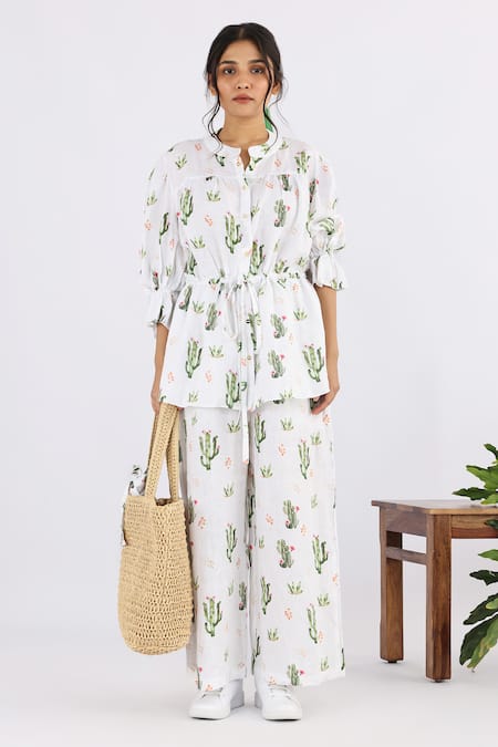 Studio Moda India Cactus Print Drawstring Shirt 