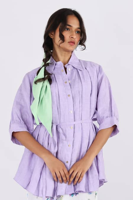 Studio Moda India Plain Box Pleated Shirt 