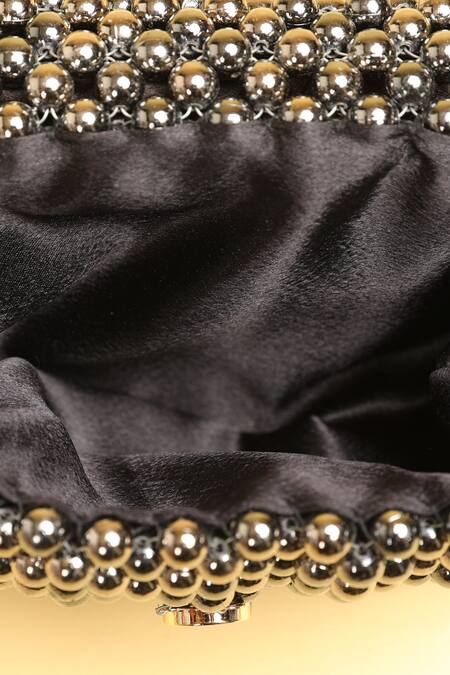 Buy_Modarta_Black Crystals, Pearls, Beads Work Mini Handbag 