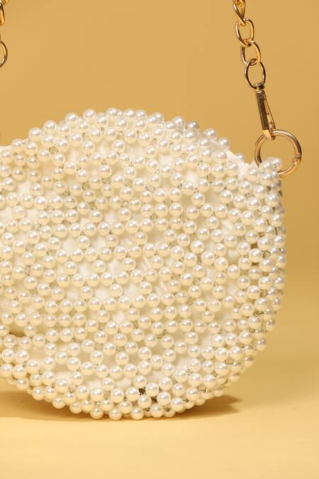 Shop Modarta White Pearls Embroidered Bag Online at Aza Fashions Shop_Modarta_White Pearls Embroidered Bag _Online_at_Aza_Fashions