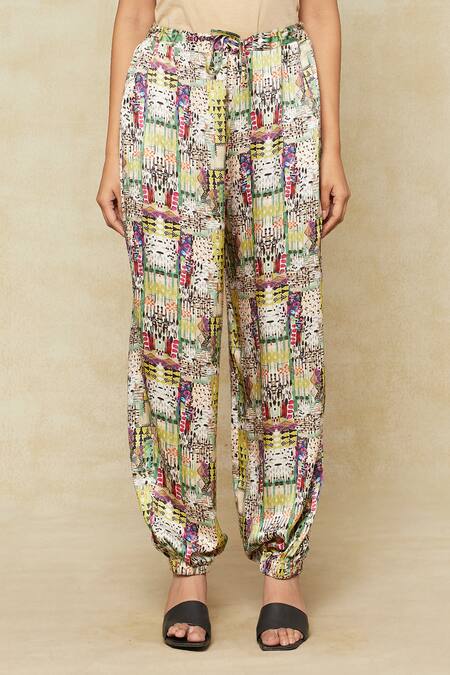 Anamika Khanna Multi Color Cotton Button-down Neck Printed Top And Joggers Co-ord Set Online at Aza Fashions Anamika Khanna_Multi Color Cotton Button-down Neck Printed Top And Joggers Co-ord Set_Online_at_Aza_Fashions