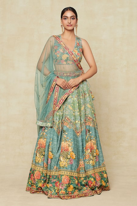 Kalista Floral Print & Embroidered Lehenga Set 