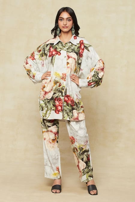 Kalista Floral Print Tunic & Pant Co-ord Set 