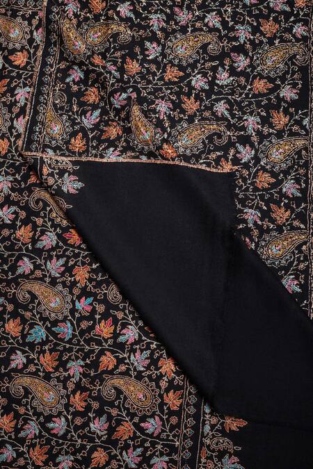 Buy Pashme Ladakh Black Embroidered Chinar Jamawar Pashmina Shawl Online at Aza Fashions Buy_Pashme Ladakh_Black Embroidered Chinar Jamawar Pashmina Shawl _Online_at_Aza_Fashions