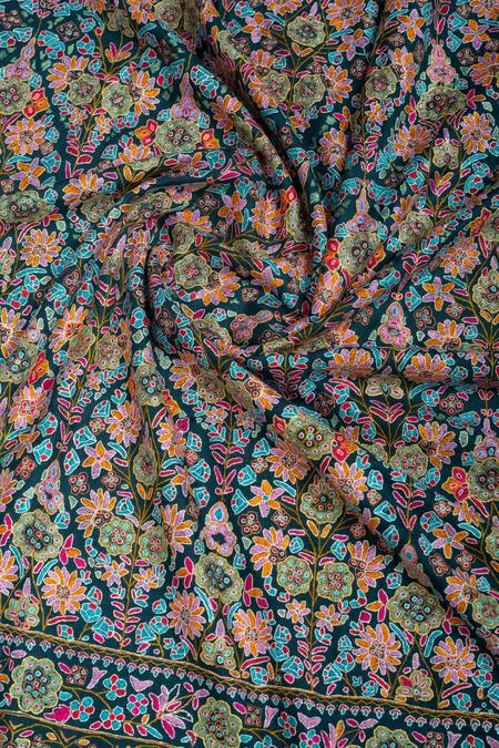 Buy Pashme Ladakh Blue Embroidered Floral Kani Pashmina Shawl Online at Aza Fashions Buy_Pashme Ladakh_Blue Embroidered Floral Kani Pashmina Shawl _Online_at_Aza_Fashions
