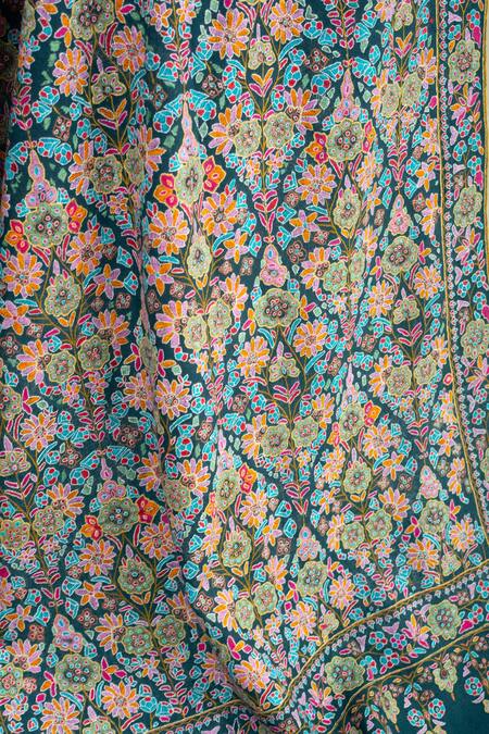 Pashme Ladakh Blue Embroidered Floral Kani Pashmina Shawl at Aza Fashions Pashme Ladakh_Blue Embroidered Floral Kani Pashmina Shawl _at_Aza_Fashions
