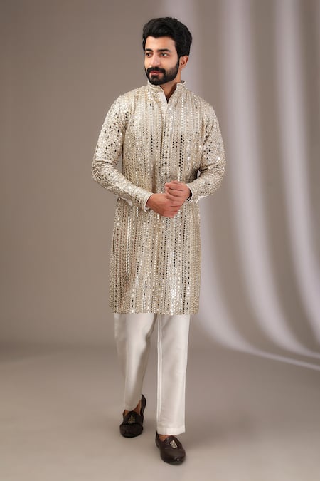 Rabani & Rakha Mirror Embroidered Kurta With Pant 