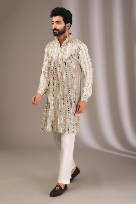 Rabani & Rakha Mirror Embroidered Kurta & Pant Set 