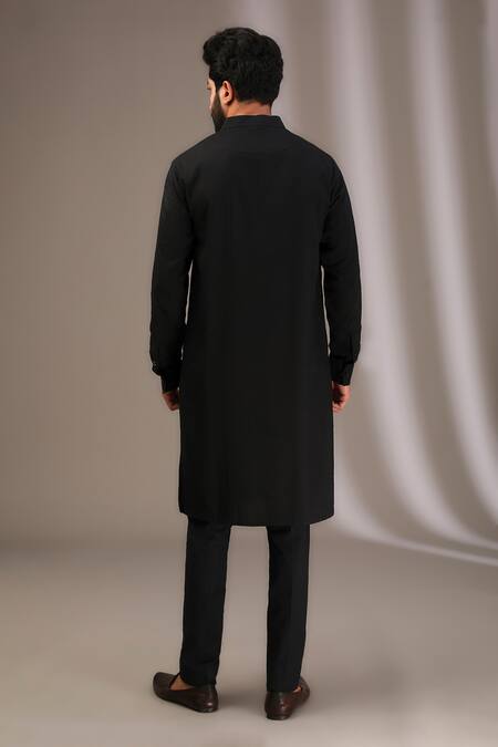 Shop_Rabani & Rakha_Black Georgette Sequins, Embroidery Thread Bundi _Online_at_Aza_Fashions