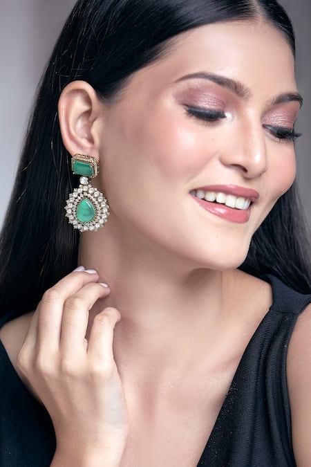 Moh-Maya by Disha Khatri Zirconia Embellished Danglers 