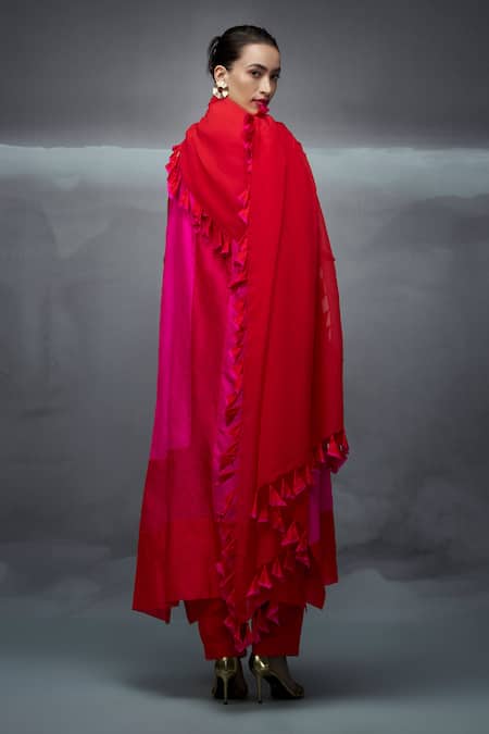 Nachiket Barve Color Blocked Straight Kurta Palazzo Set 