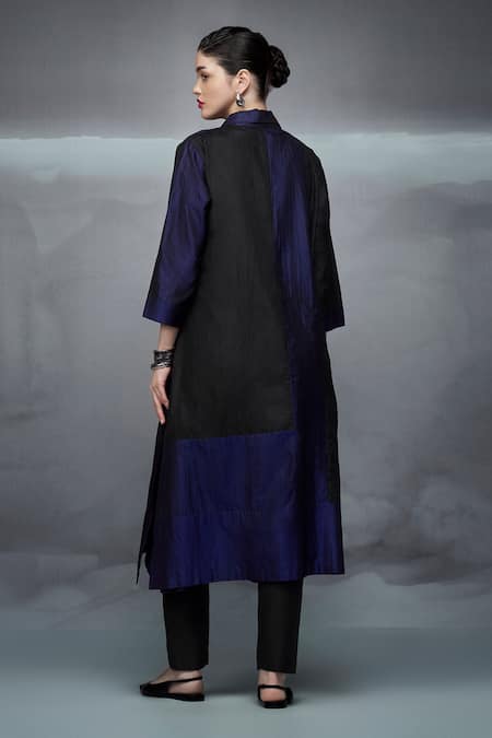 Nachiket Barve Color Blocked Kurta Pant Set 