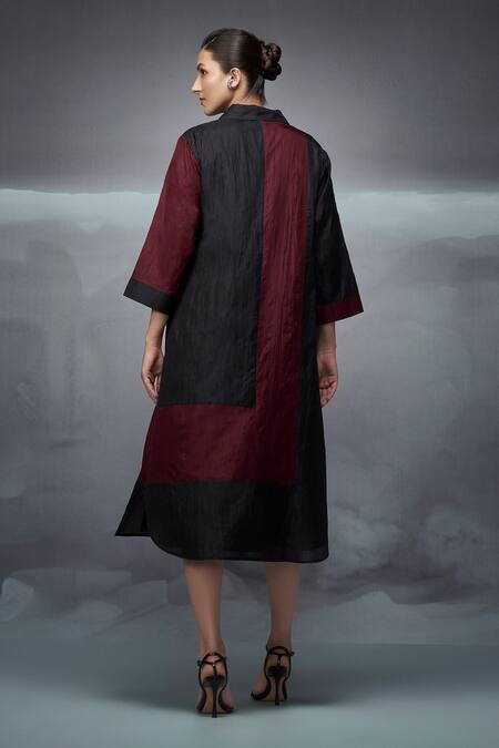 Nachiket Barve Dual Tone Collared Kurta 