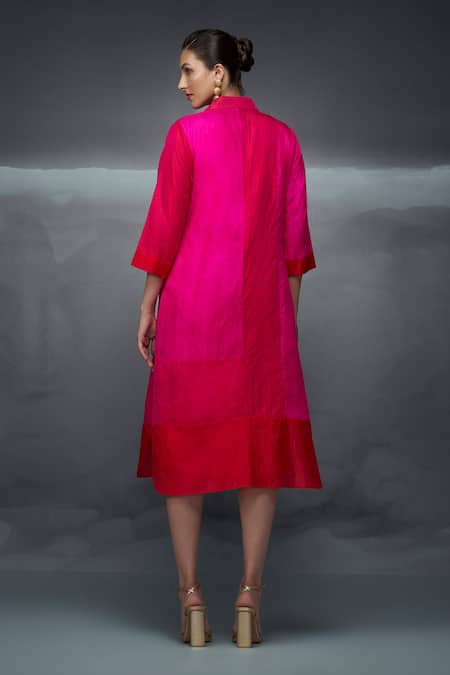 Nachiket Barve Crushed Silk Collared Kurta 