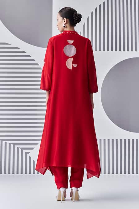 Nachiket Barve Trapezium Thread Embroidered Kurta & Pant Set 