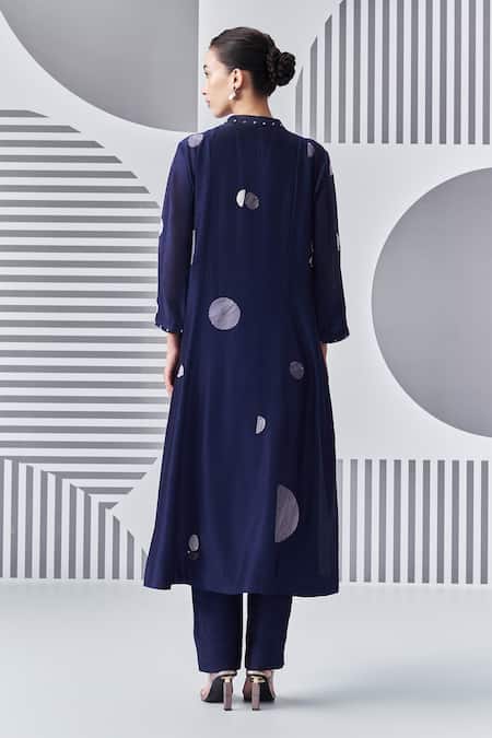 Nachiket Barve Felt Applique Embroidered Kalidar Kurta 