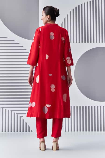 Nachiket Barve Felt Applique Work Kalidar Kurta 
