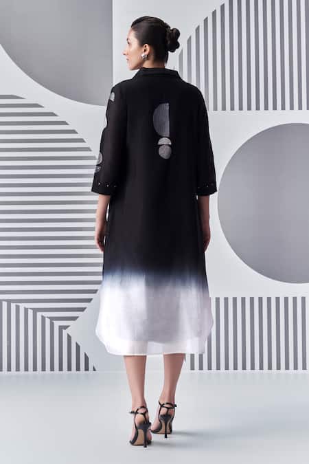 Nachiket Barve Ombre Embroidered Shirt Dress 