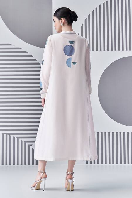 Nachiket Barve Geometric Embroidered Panelled Dress 