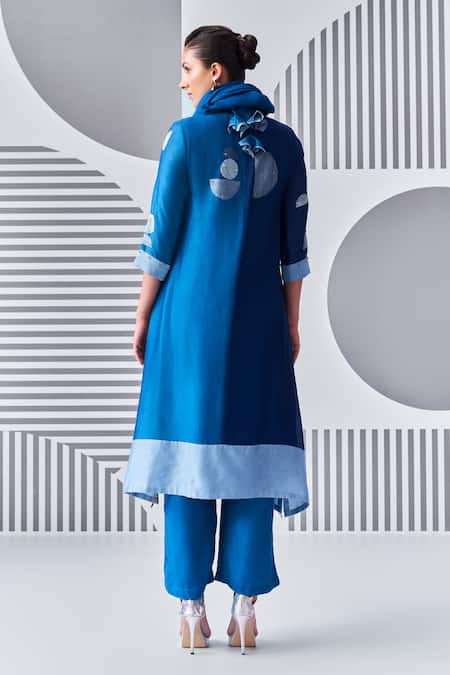 Nachiket Barve Colorblock Embroidered Kurta Palazzo Set 