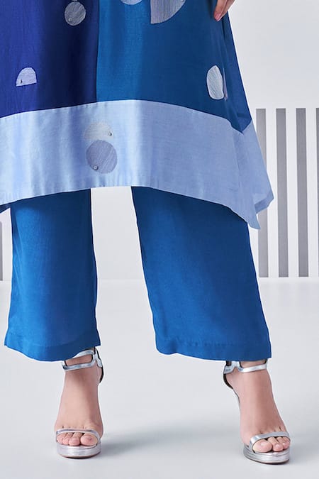 Nachiket Barve Colorblock Thread Work Kurta & Palazzo Set 