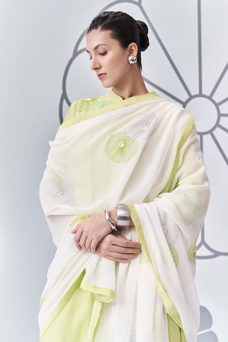 Nachiket Barve Chanderi Silk Embroidered Kurta Pant Set 