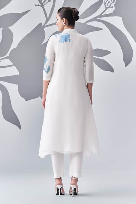 Nachiket Barve Thread Embroidered Asymmetric Kurta With Pant 