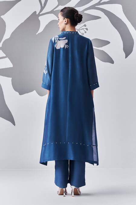 Nachiket Barve Floral Thread Embroidered Kurta 