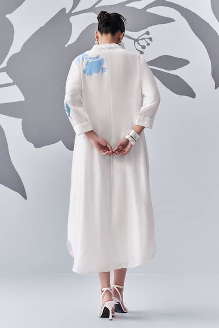 Nachiket Barve Floral Embroidered Shirt Kurta 