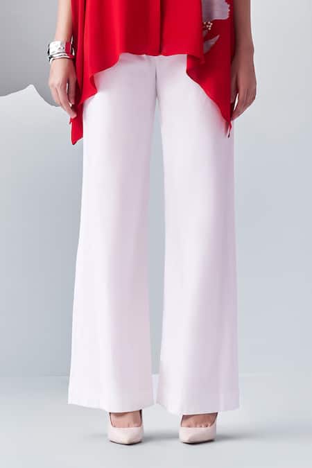 Buy Nachiket Barve Red Georgette Embroidery Shawl Neck Thread Poncho Shirt With Pant Online at Aza Fashions Buy_Nachiket Barve_Red Georgette Embroidery Shawl Neck Thread Poncho Shirt With Pant _Online_at_Aza_Fashions