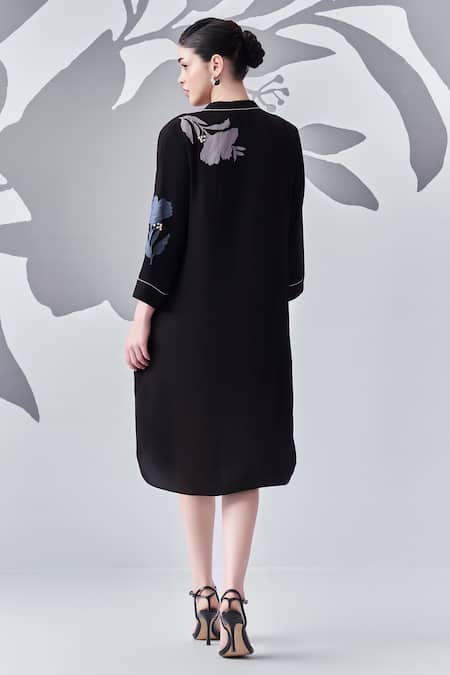 Nachiket Barve Thread Embroidered High-Low Dress 