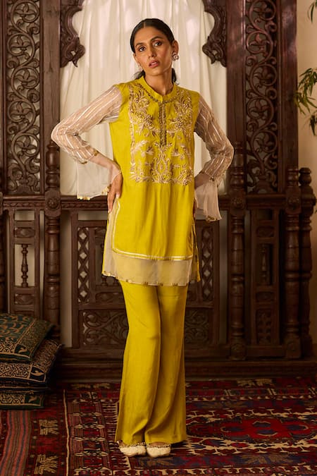 Inej Embroidered Front Tunic With Pant 