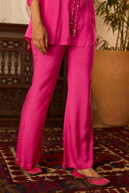 Buy Inej Pink Cotton, Silk Beads, Sequins, Embroidery Collared, Jacket And Pant Set Online at Aza Fashions Buy_Inej_Pink Cotton, Silk Beads, Sequins, Embroidery Collared, Jacket And Pant Set _Online_at_Aza_Fashions
