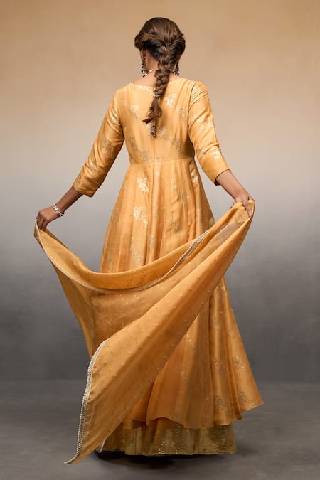 Parshya Flower Vine Pattern Anarkali Palazzo Set 