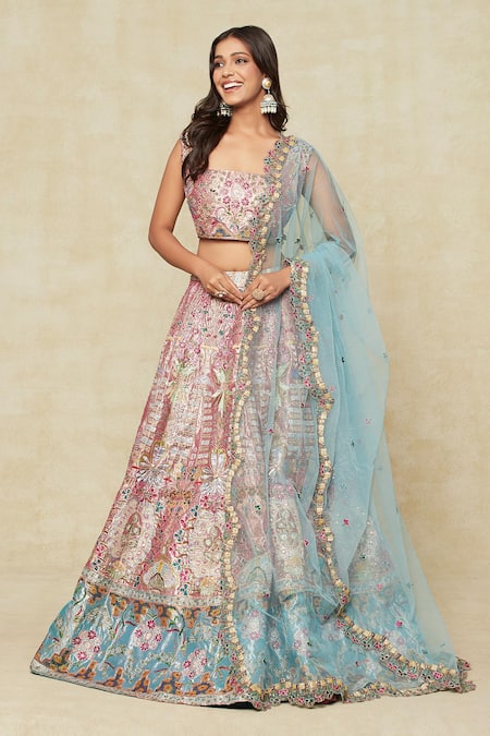 Aisha Rao Trencadis Embroidered Lehenga Set 