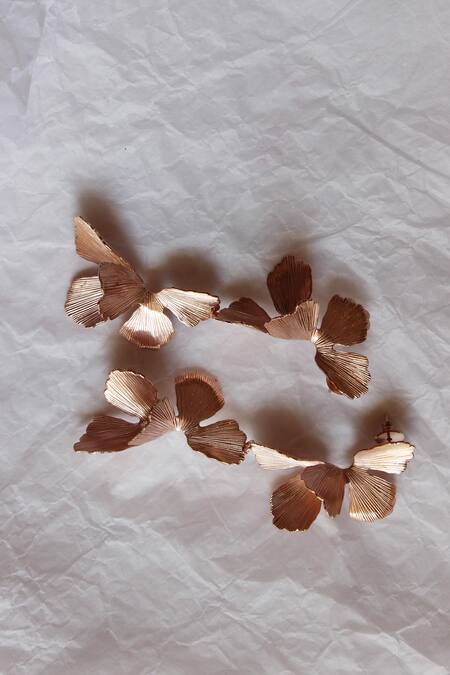 Buy_Heena Mittal_Rose Gold Drop Earrings _Online_at_Aza_Fashions