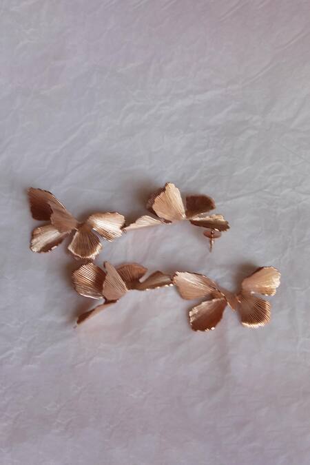 Buy_Heena Mittal_Rose Gold Drop Earrings 