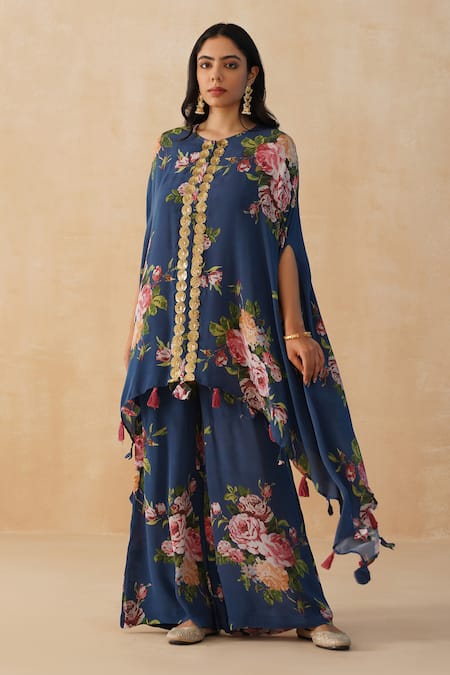 Palak & Mehak Floral Print Kaftan Pant Set 