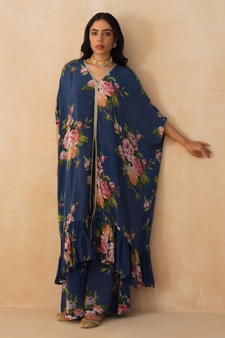 Palak & Mehak Floral Print Kaftan Set 