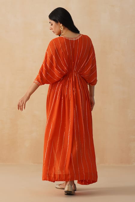 Palak & Mehak Lace Embroidered Textured Kaftan 