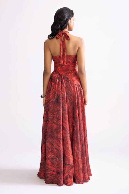 Saaksha & Kinni Clara Wave Print Dress 