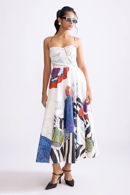 Saaksha & Kinni Merilyn Trible Print Flared Dress 