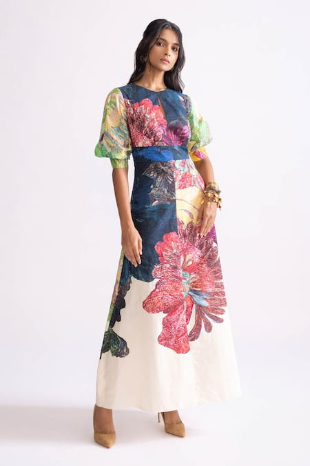 Saaksha & Kinni Daisy Print A-Line Dress 