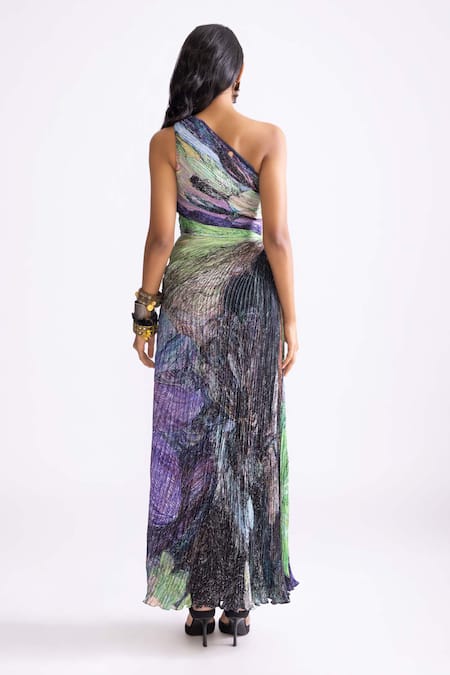 Saaksha & Kinni Cleo Daisy Print One Shoulder Dress 