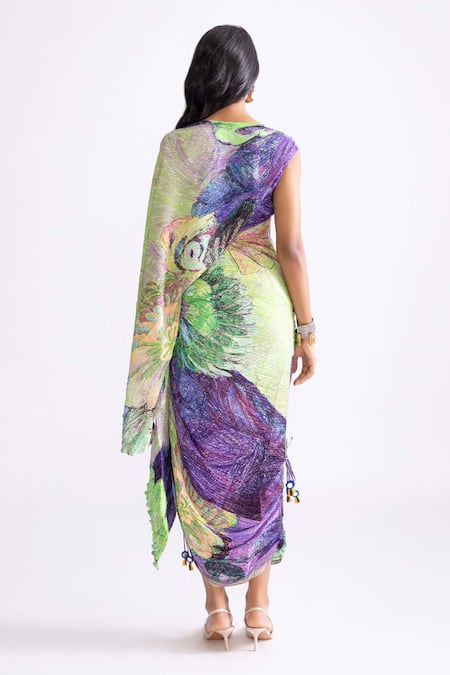 Saaksha & Kinni Kathy Daisy Print Asymmetric Dress 