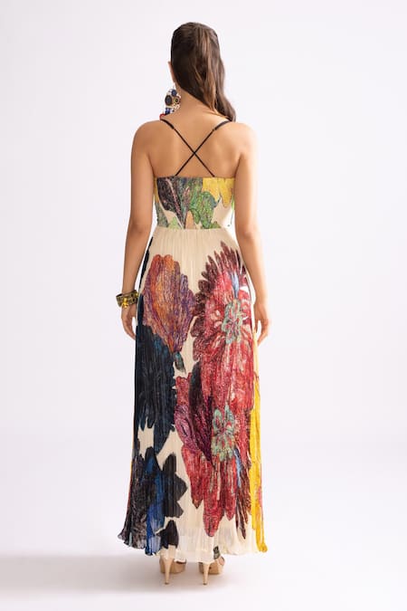 Saaksha & Kinni Kiara Daisy Print Pleated Dress 