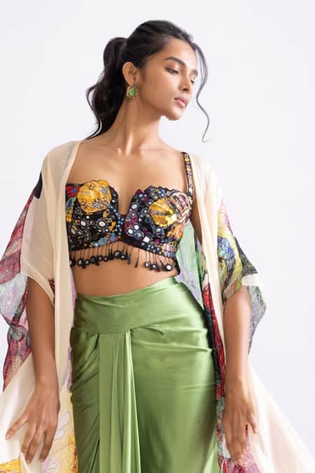 Saaksha & Kinni Bermuda Mirror Work Bustier 