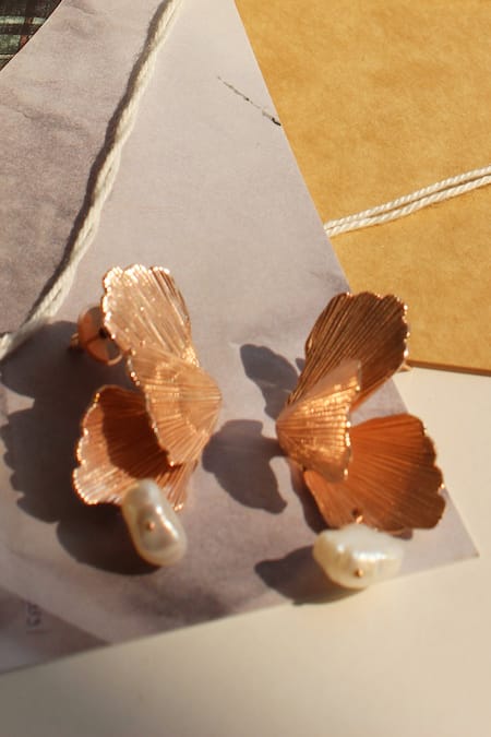 Heena Mittal Foliole Moti Drop Earrings 